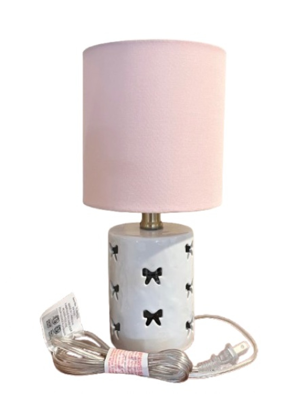 🆕-Coquette Ceramic BowCut-Out Table Lamp Plus Nightlight